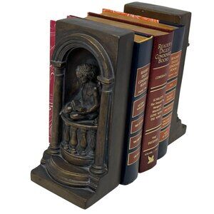 Vtg Andrea by Sadek Angel Cherub Bookends Book Ends Bronze Tone HEAVY Classic